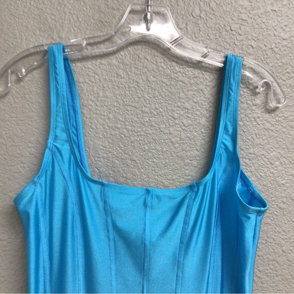 SHANI SHEMER Zoe Lycra Mini Dress Bodycon Turquoise - Picture 5 of 12